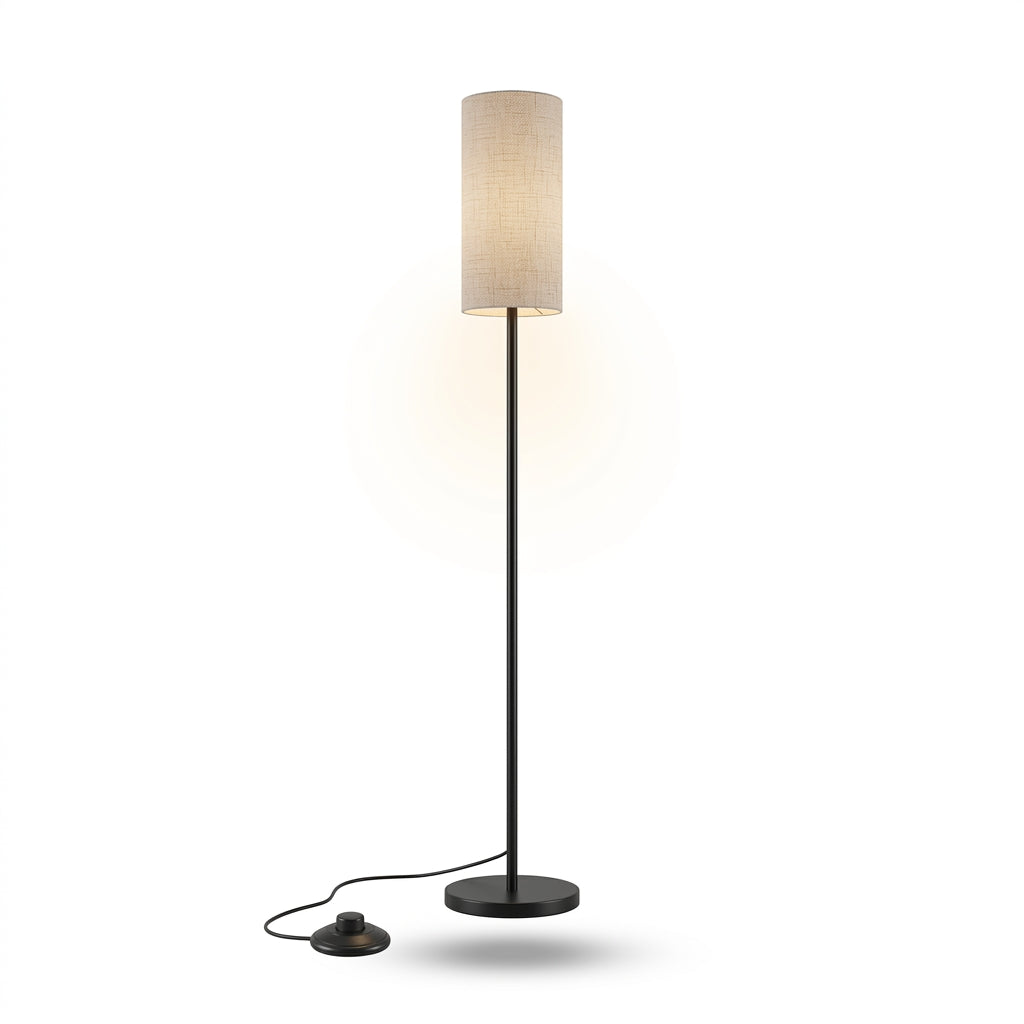 Dimmable Fabric Floor Lamp with Remote for Cozy Living Rooms and Bedrooms