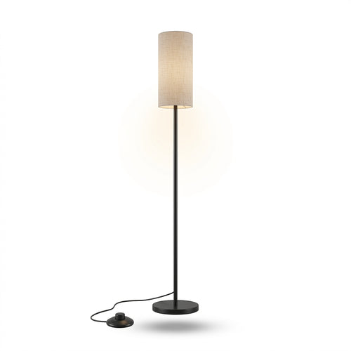 Dimmable Fabric Floor Lamp with Remote for Cozy Living Rooms and Bedrooms