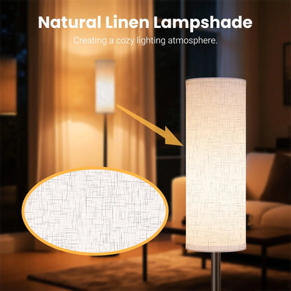 Dimmable Fabric Floor Lamp with Remote for Cozy Living Rooms and Bedrooms