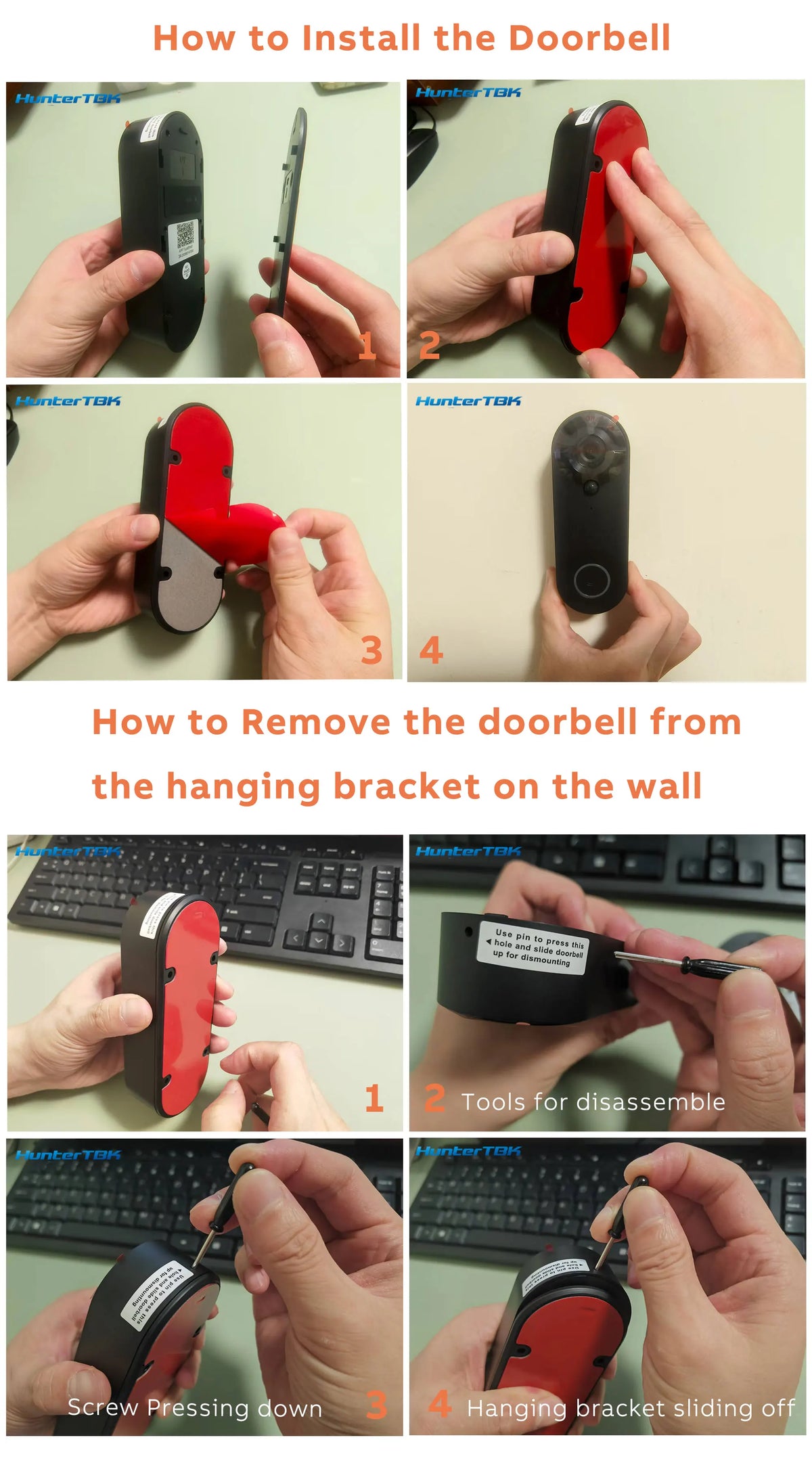 Smart Wireless Video Doorbell Camera with 1080P Night Vision for Home Security