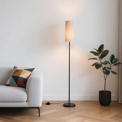 Dimmable Fabric Floor Lamp with Remote for Cozy Living Rooms and Bedrooms