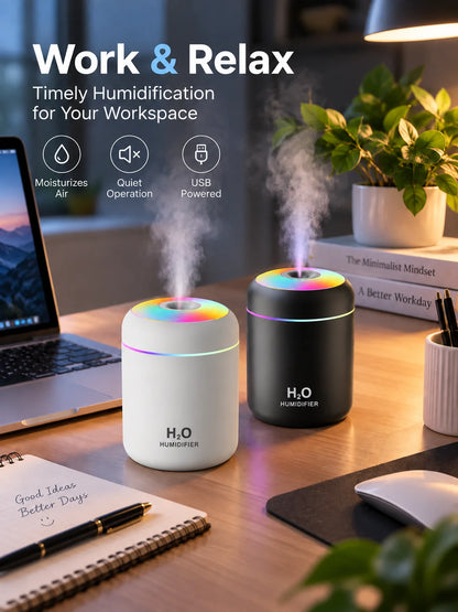 Mini USB Humidifier Cool Mist for Home Office and Travel