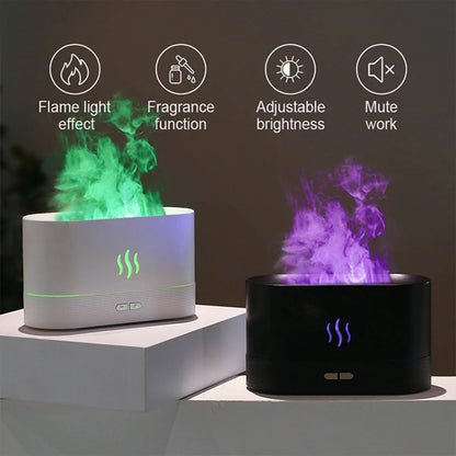 Flame Aroma Diffuser Humidifier With Soothing 7 Color Lights for Bedroom