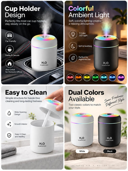 Mini USB Humidifier Cool Mist for Home Office and Travel