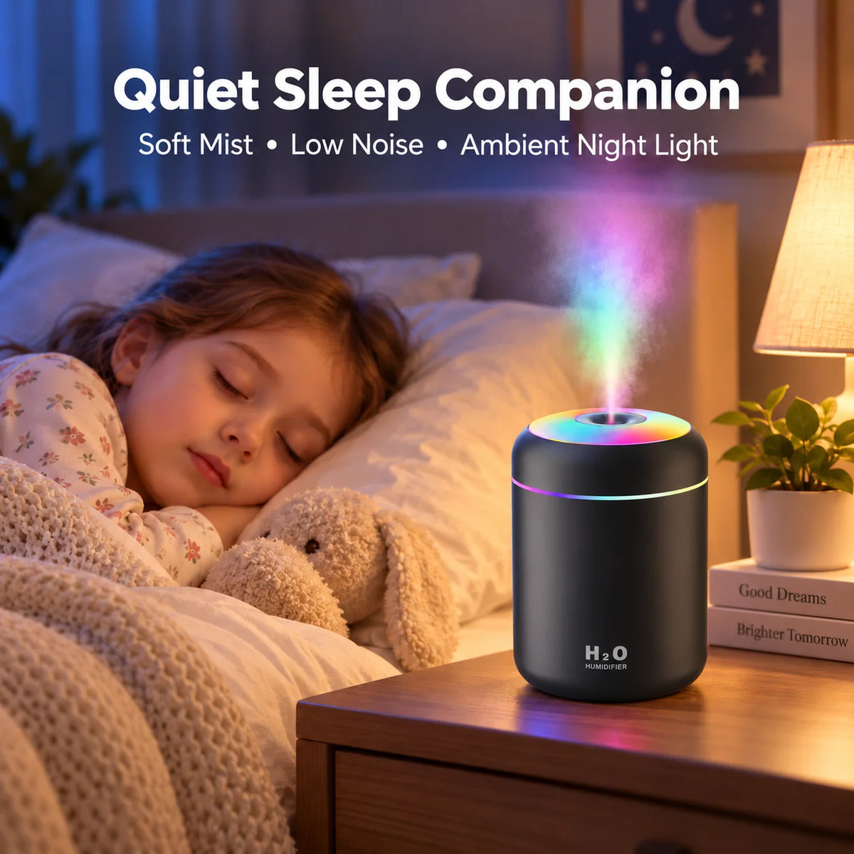 Mini USB Humidifier Cool Mist for Home Office and Travel