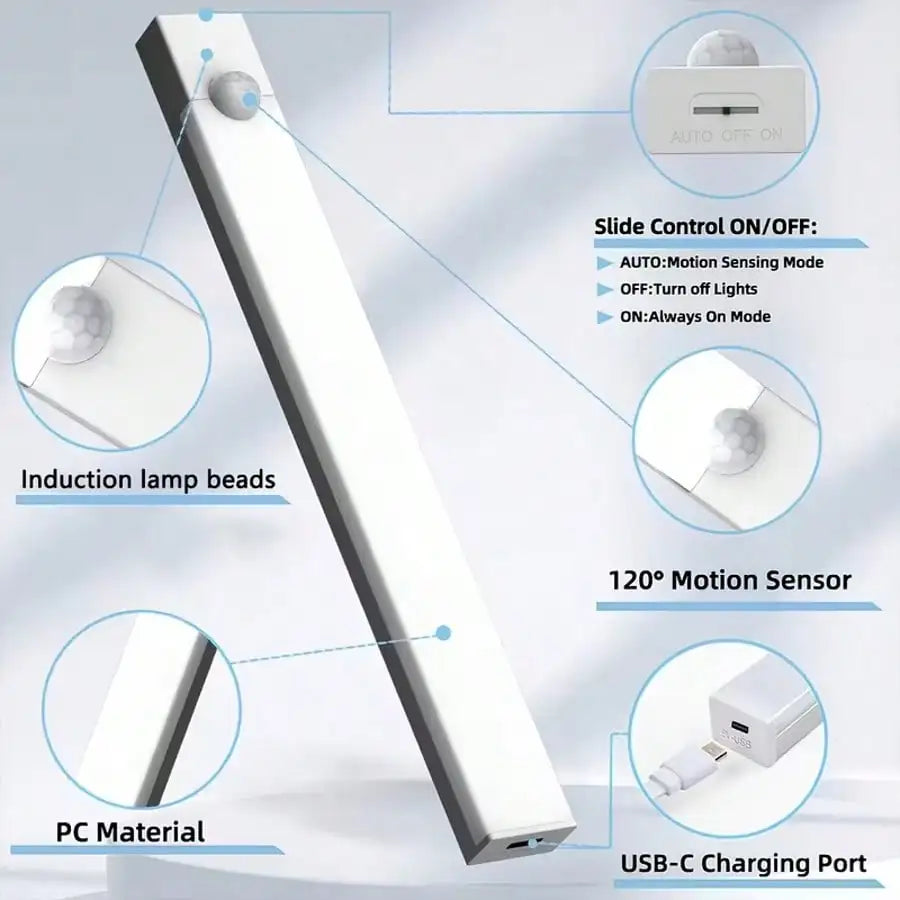 Motion Sensor Lights Dimmable USB Rechargeable for Home Cabinets
