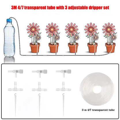 Water Saving Garden Drip Irrigation Kit with Valve for Potted Plants
