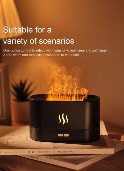 Flame Aroma Diffuser Humidifier With Soothing 7 Color Lights for Bedroom